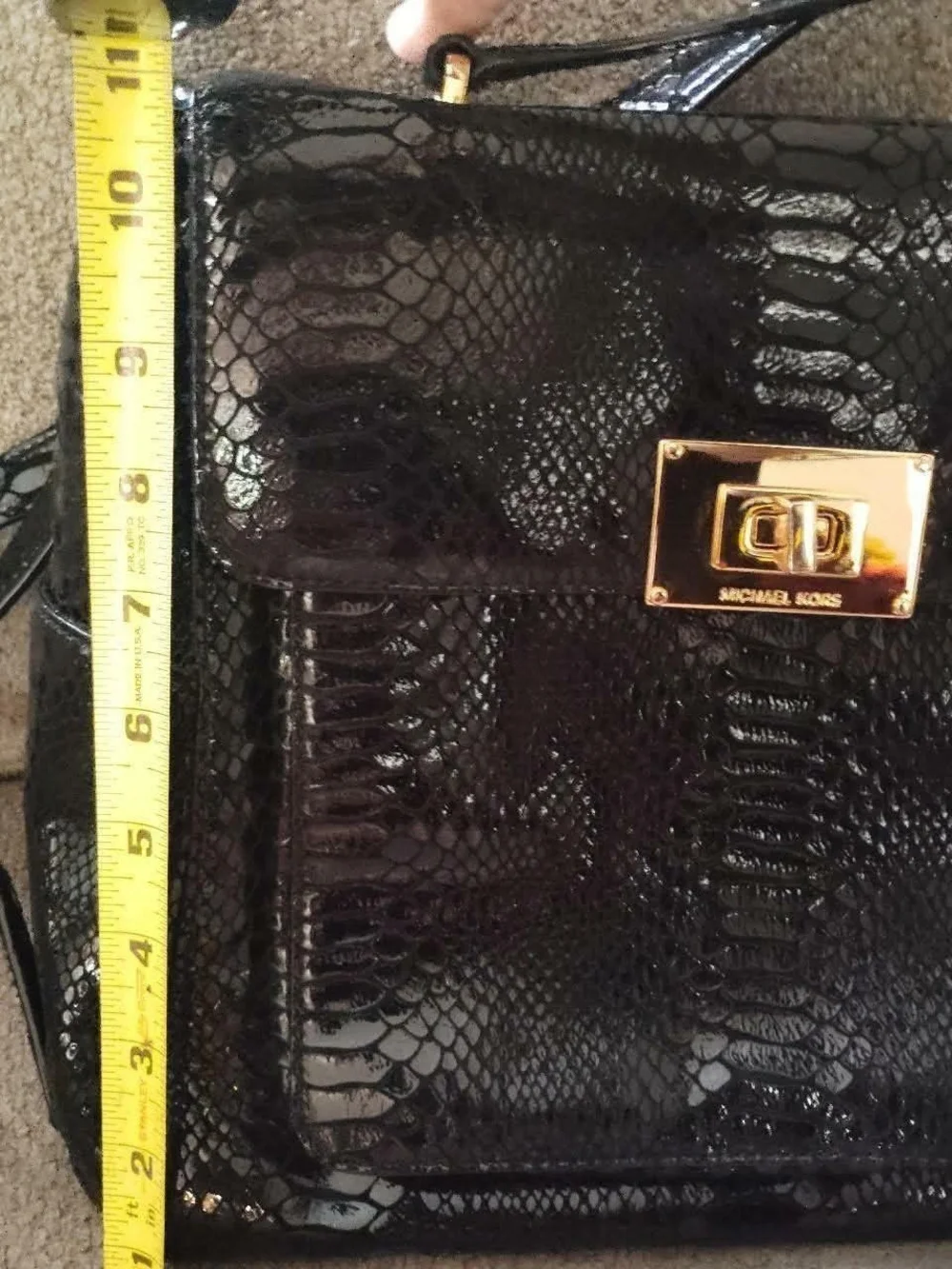 🖤 VTG MICHAEL KORS Black Python Embossed Sloan Flap Bag🖤